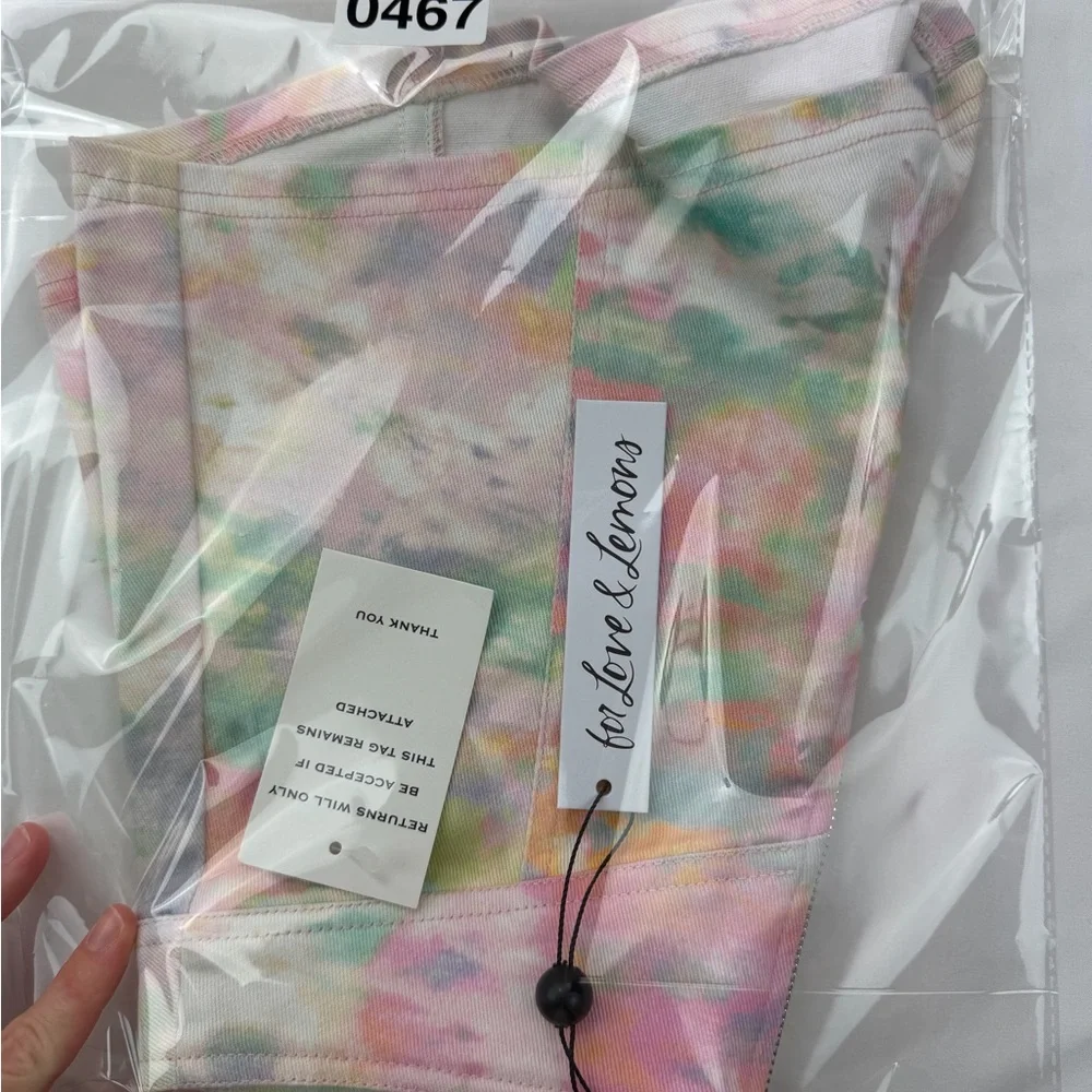 For Love & Lemons Smythe Hot Short XS Pastel Tie Dye Festival‎